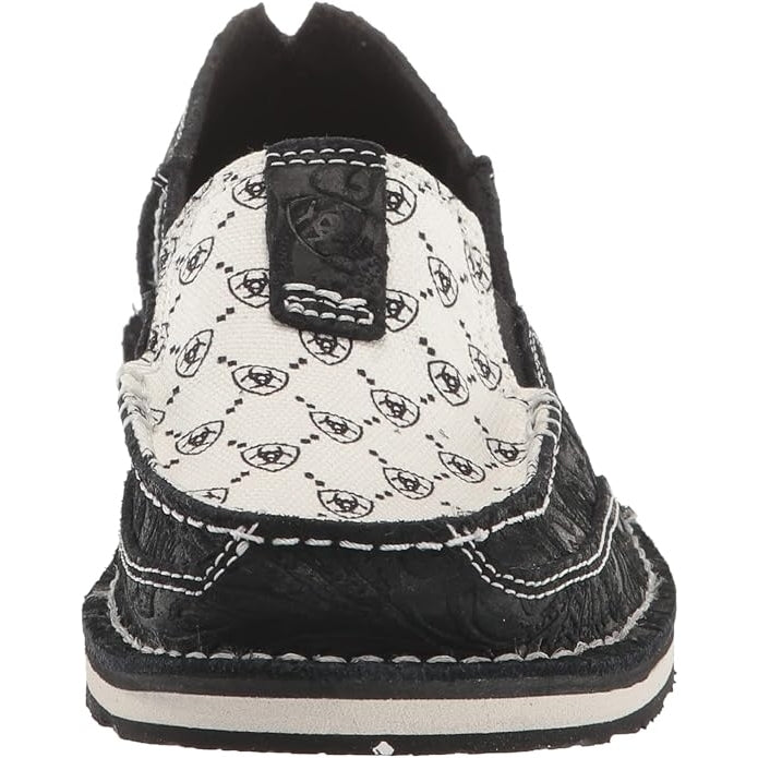 Ariat Womens Cruiser_W_Foo Boat ShoeBlack Suede Emboss/Black and White Logo9.5 9.5 BLACK SUEDE EMBOSS Image 1