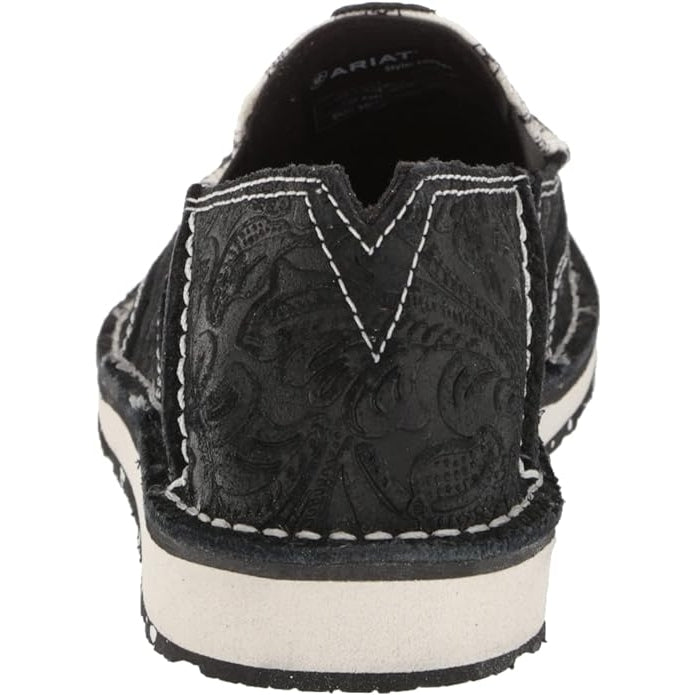 Ariat Womens Cruiser_W_Foo Boat ShoeBlack Suede Emboss/Black and White Logo9.5 9.5 BLACK SUEDE EMBOSS Image 2