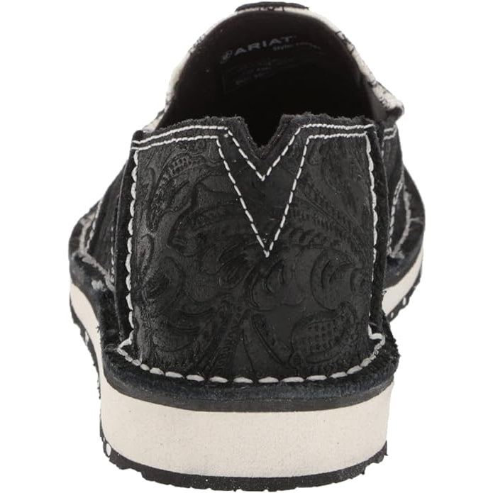 Ariat Women's Cruiser_W_Foo Boat Shoe, Black Suede Emboss/Black and White Logo, 9 9 BLACK SUEDE EMBOSS Image 2