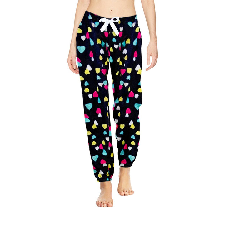 Womens Comfy Stretch Micro-Fleece Pajama Pants 4-Pack Printed Lounge Wear Image 7