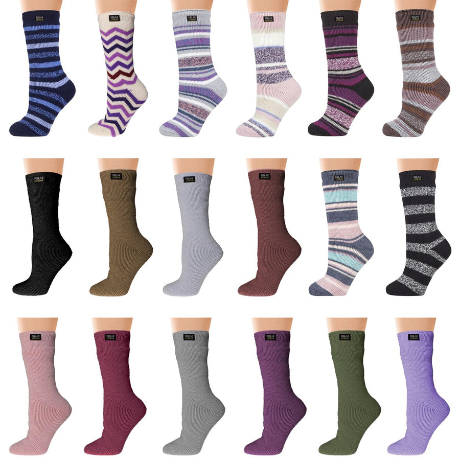 Womens Polar Extreme Thermal Crew Socks 2 Pairs Insulated Ultra Soft Size 9-11 Image 1