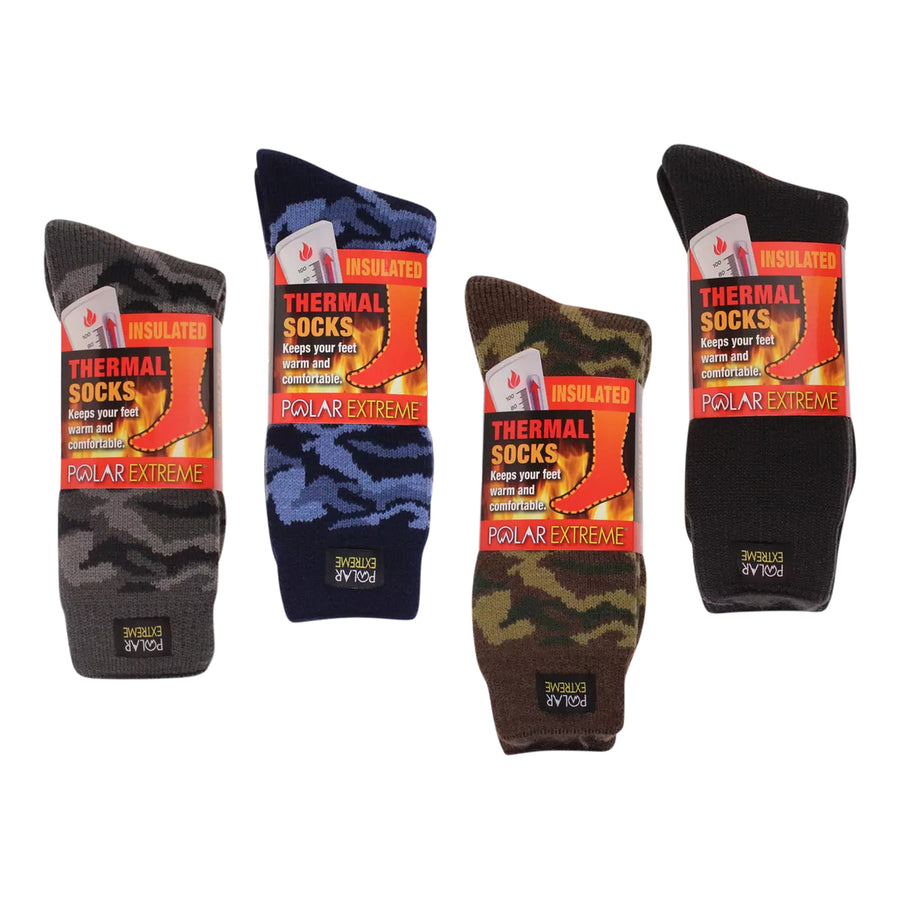 Mens Polar Extreme Thermal Crew Socks 3 Pairs Insulated Ultra Soft Size 9-11 Image 1