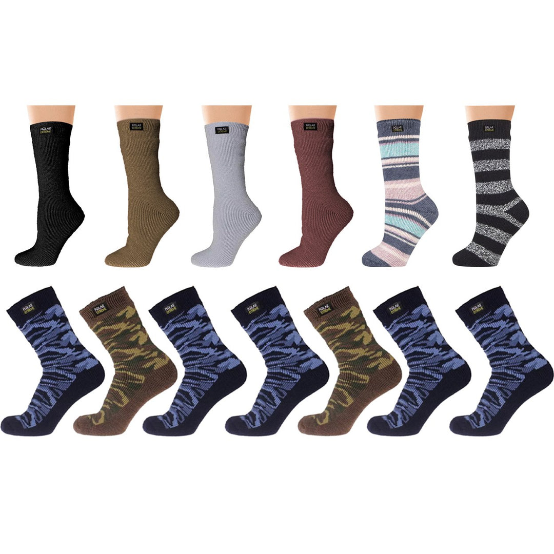 Mens Womens Polar Extreme Thermal Crew Socks 2-Pairs Insulated Cozy Warm Image 4