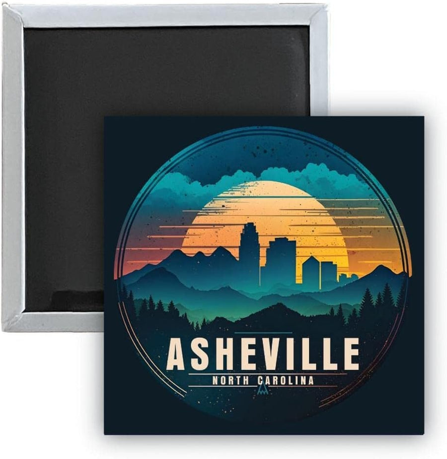 Asheville North Carolina Souvenir 2.5 x 2.5-Inch Durable and Vibrant Decor Fridge Magnet Image 1