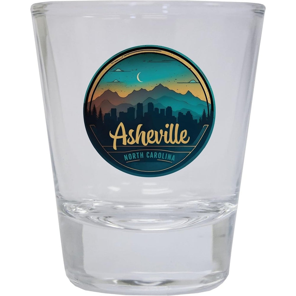 Asheville North Carolina Souvenir 1.5 Ounce Shot Glass Round Image 2