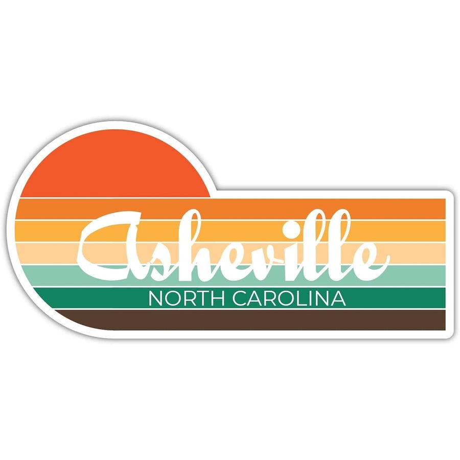 Asheville North Carolina 4 x 2.25 Inch Fridge Magnet Retro Vintage Sunset City 70s Aesthetic Design Image 1