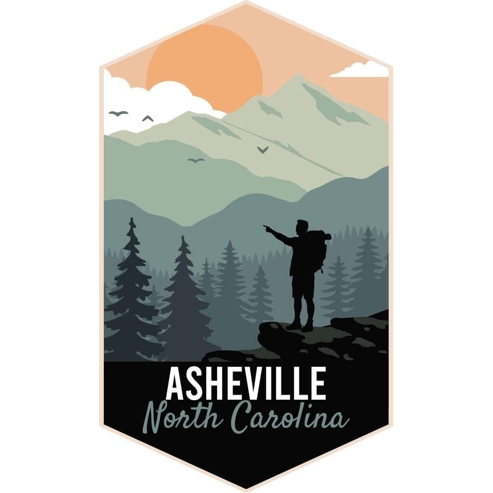 Asheville North Carolina 4-Inch Fridge Magnet Outdoors Hike Design Image 1