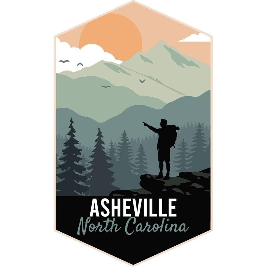 Asheville North Carolina 4-Inch Fridge Magnet Outdoors Hike Design Image 1