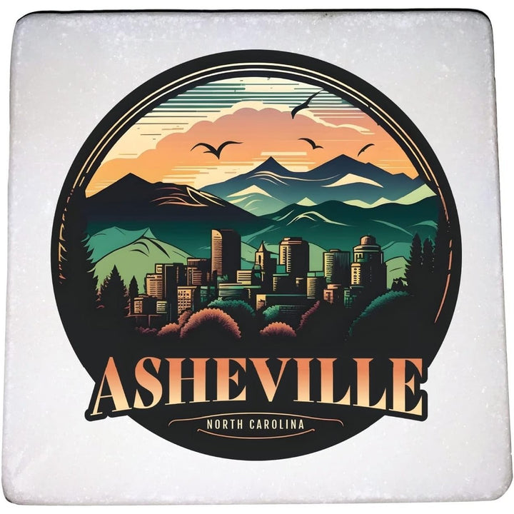 Asheville North Carolina Souvenir 4x4-Inch Coaster Marble 4 Pack Image 1