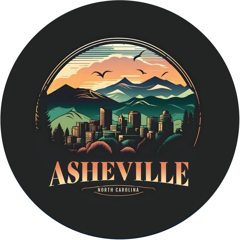 Asheville North Carolina Souvenir Memories 4-Inch Round Durable Vinyl Sticker Image 2
