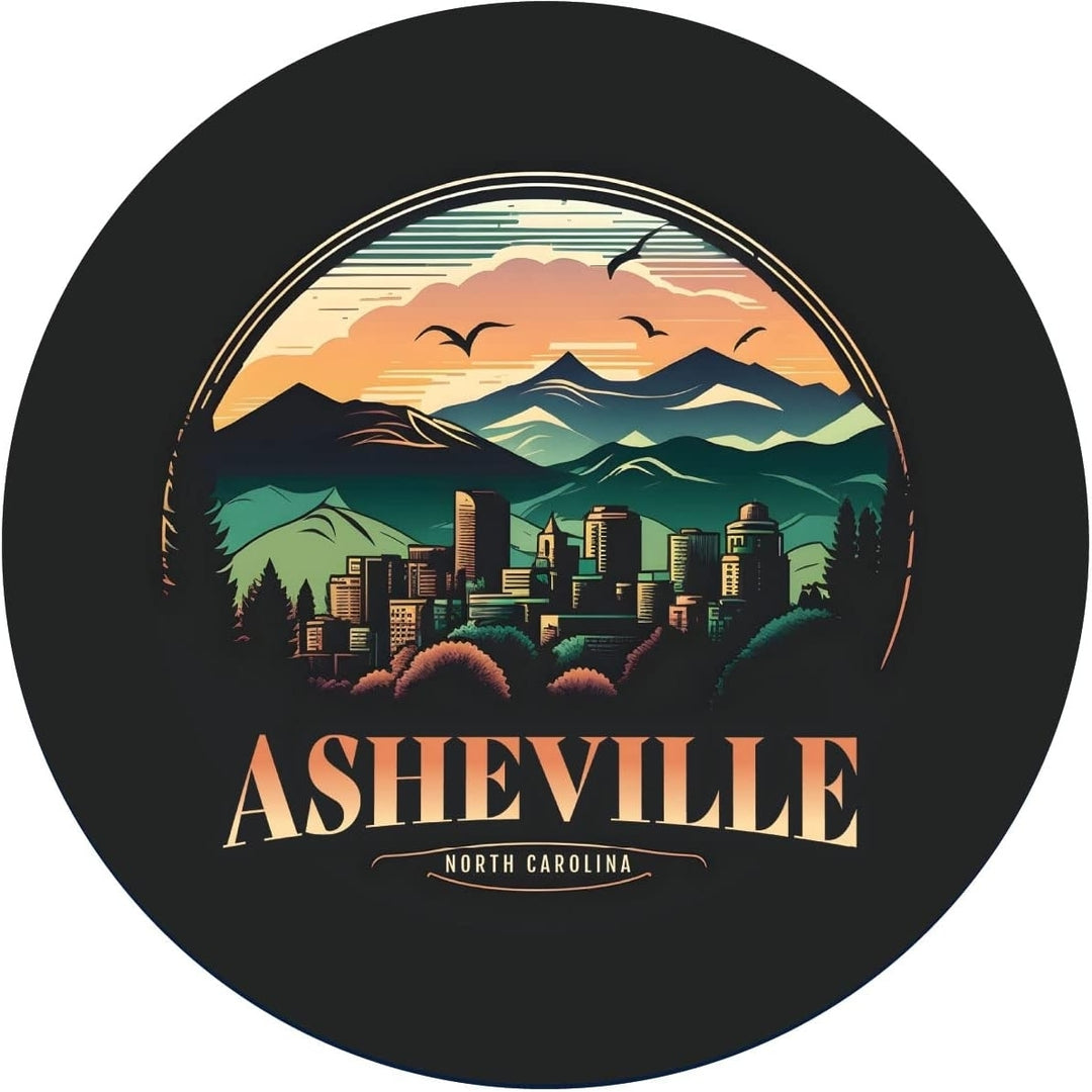 Asheville North Carolina Souvenir Memories 4-Inch Round Durable Vinyl Sticker Image 2