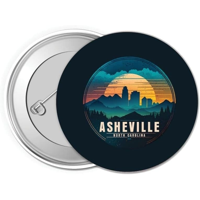 Asheville North Carolina Souvenir Small 1-Inch Button Pin 4 Pack Image 1