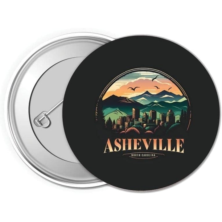 Asheville North Carolina Souvenir Small 1-Inch Button Pin 4 Pack Image 2