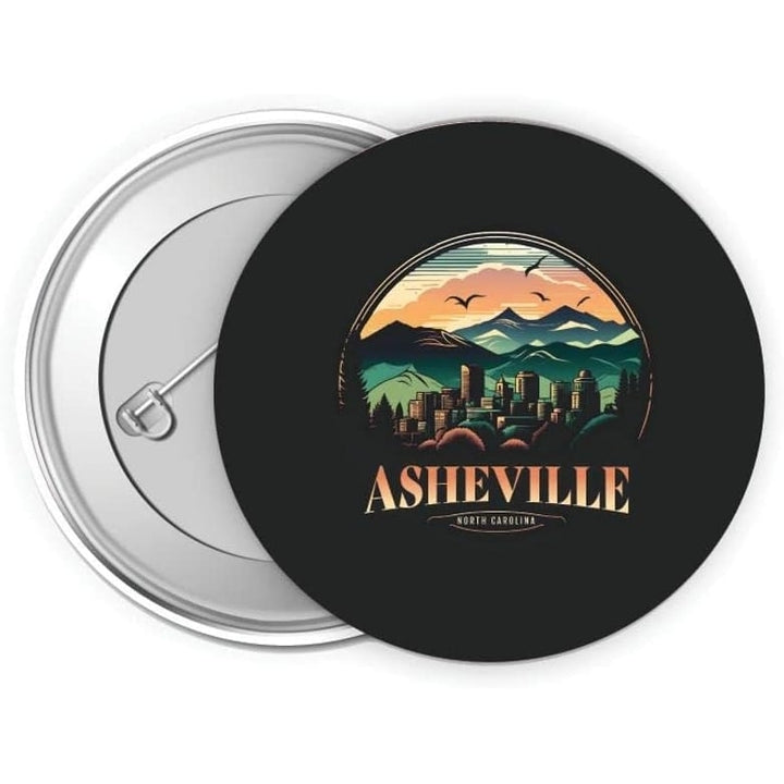 Asheville North Carolina Souvenir Small 2-Inch Button Pin 4 Pack Image 2