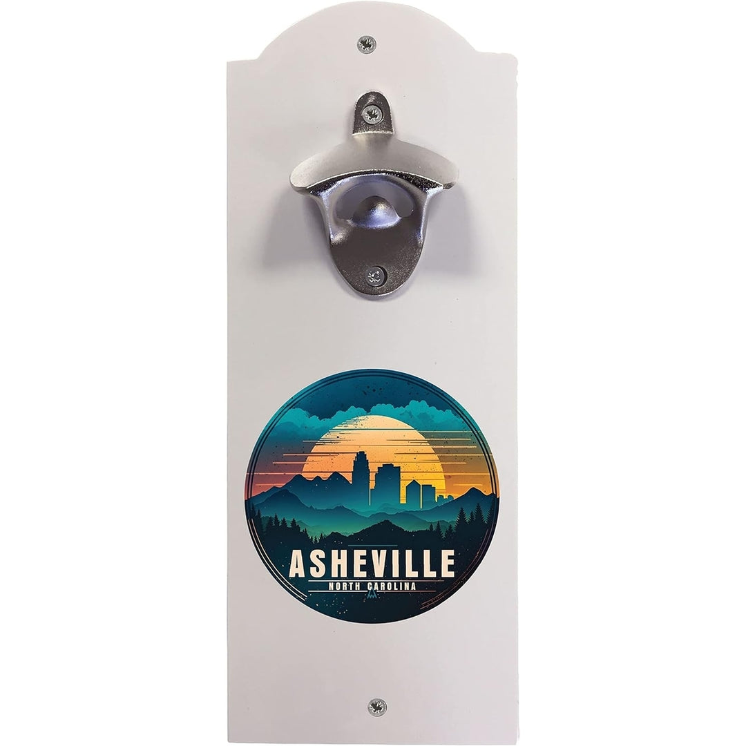 Asheville North Carolina Souvenir Wall Mounted Bottle Opener White Image 1