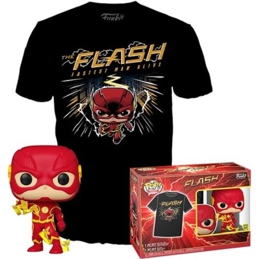 The Flash Glow-in-the-Dark Pop! Vinyl Figure and Adult T-Shirt Size Medium Image 1