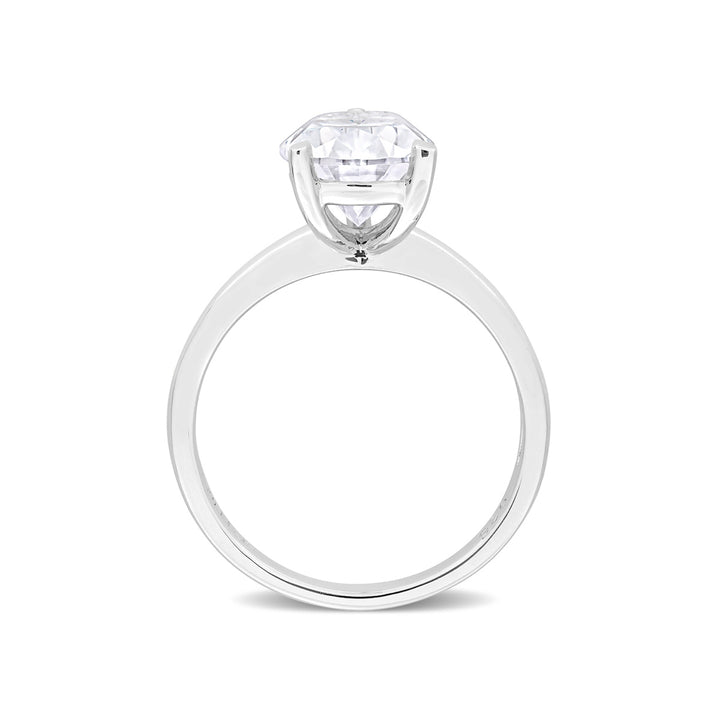 3.00 Carat (ctw) Lab-Created Pear-Cut Moissanite Engagement Ring in Sterling Silver Image 4