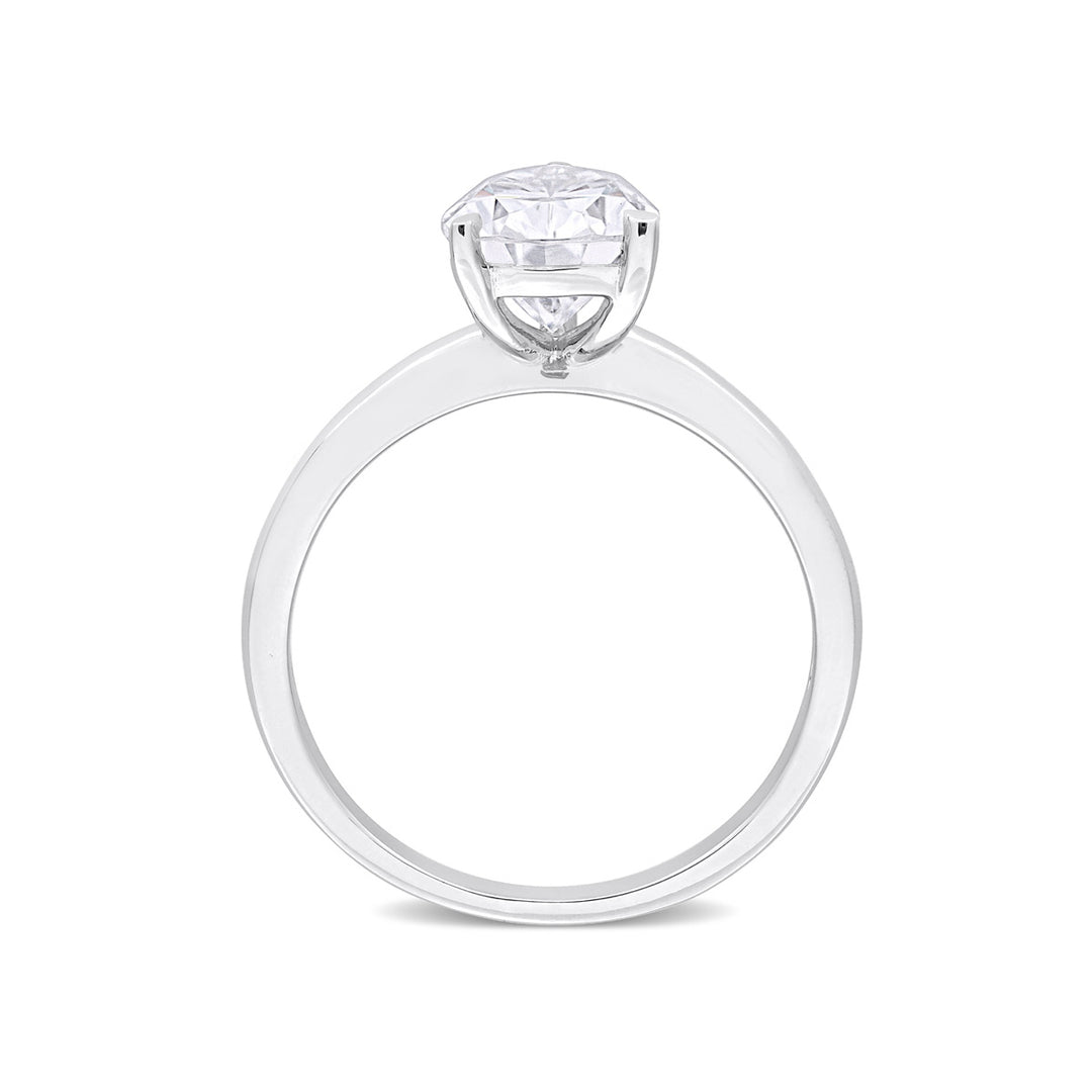 2.00 Carat (ctw) Lab-Created Pear-Cut Moissanite Engagement Ring in Sterling Silver Image 2