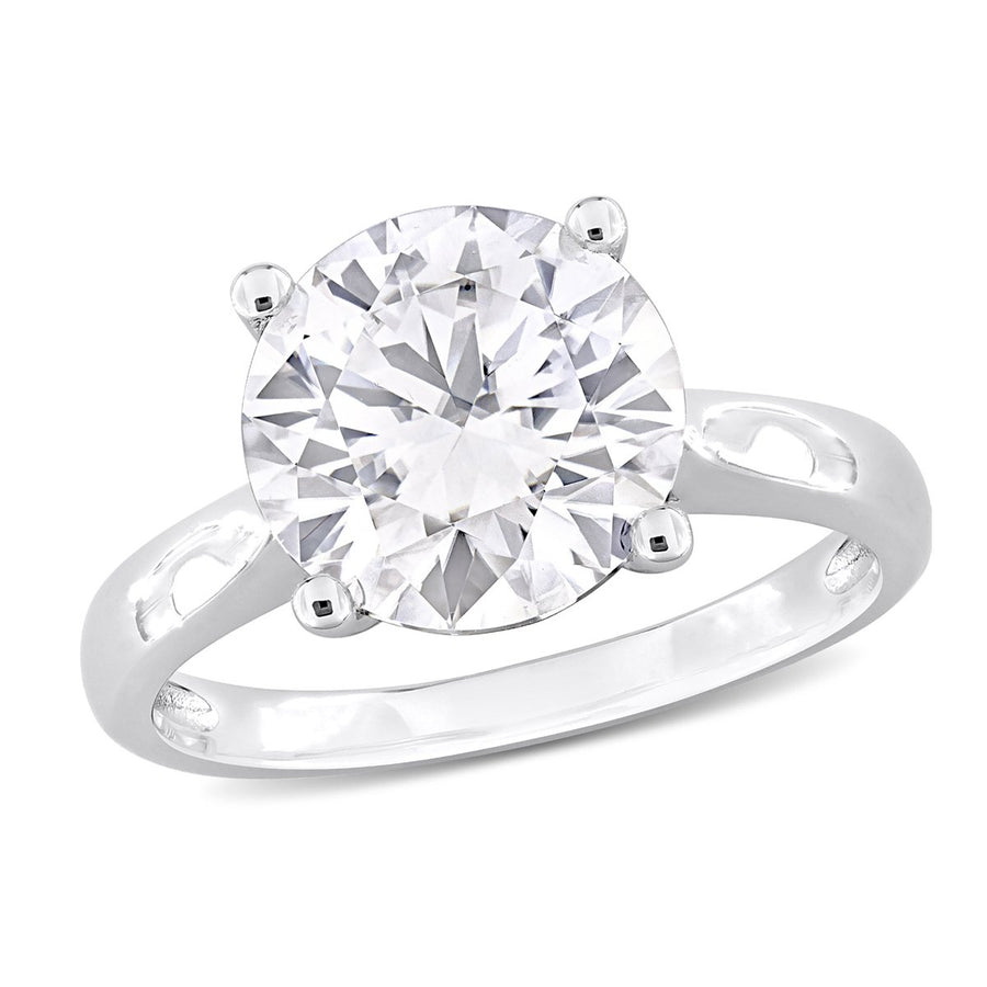 3.50 Carat (ctw) Lab-Created Solitaire Moissanite Engagement Ring in Sterling Silver Image 1