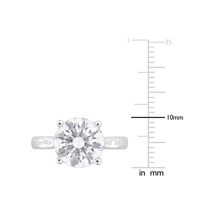 3.50 Carat (ctw) Lab-Created Solitaire Moissanite Engagement Ring in Sterling Silver Image 4