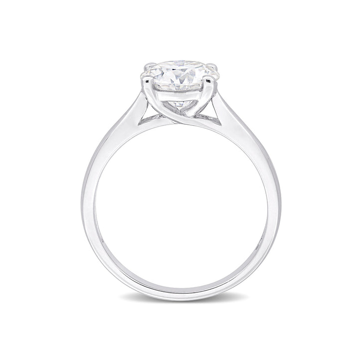 1.85 Carat (ctw) Lab-Created Solitaire Moissanite Engagement Ring in Sterling Silver Image 4