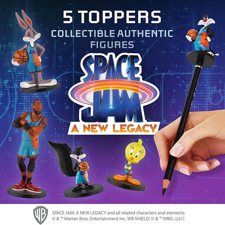 Space Jam 5 Pack Pencil Toppers Tweety Sylvester LeBron Bugs Bunny PMI International Image 2