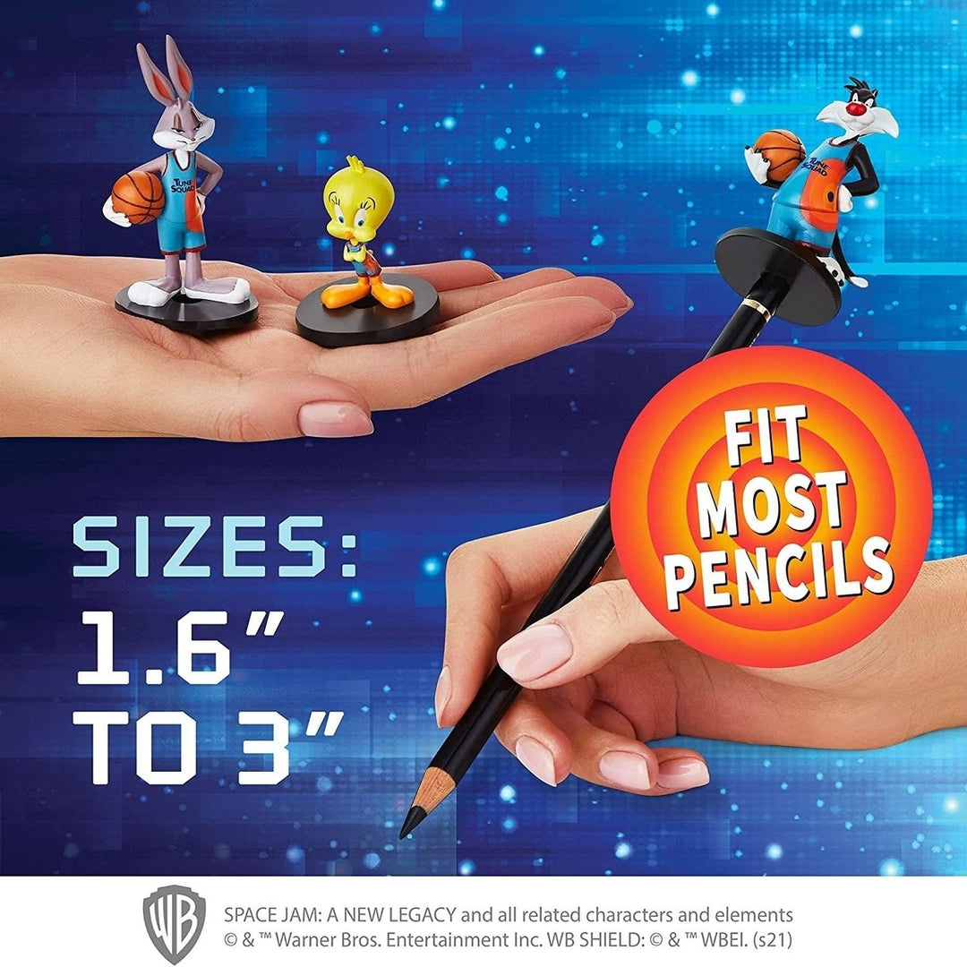 Space Jam 5 Pack Pencil Toppers Tweety Sylvester LeBron Bugs Bunny PMI International Image 6