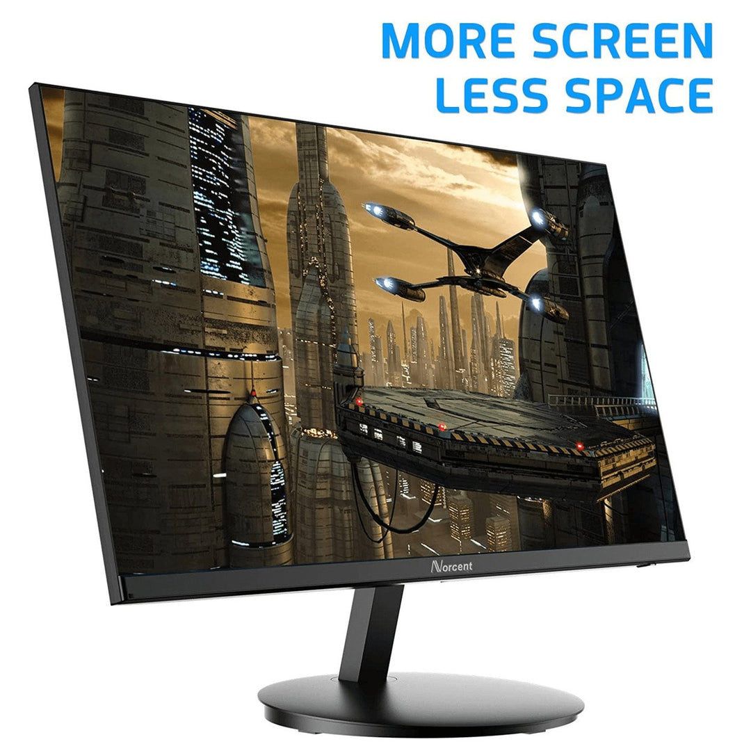 Norcent 24 Inch Frameless Computer Monitor FHD 75HZ VA with Built-In Speakers Image 3