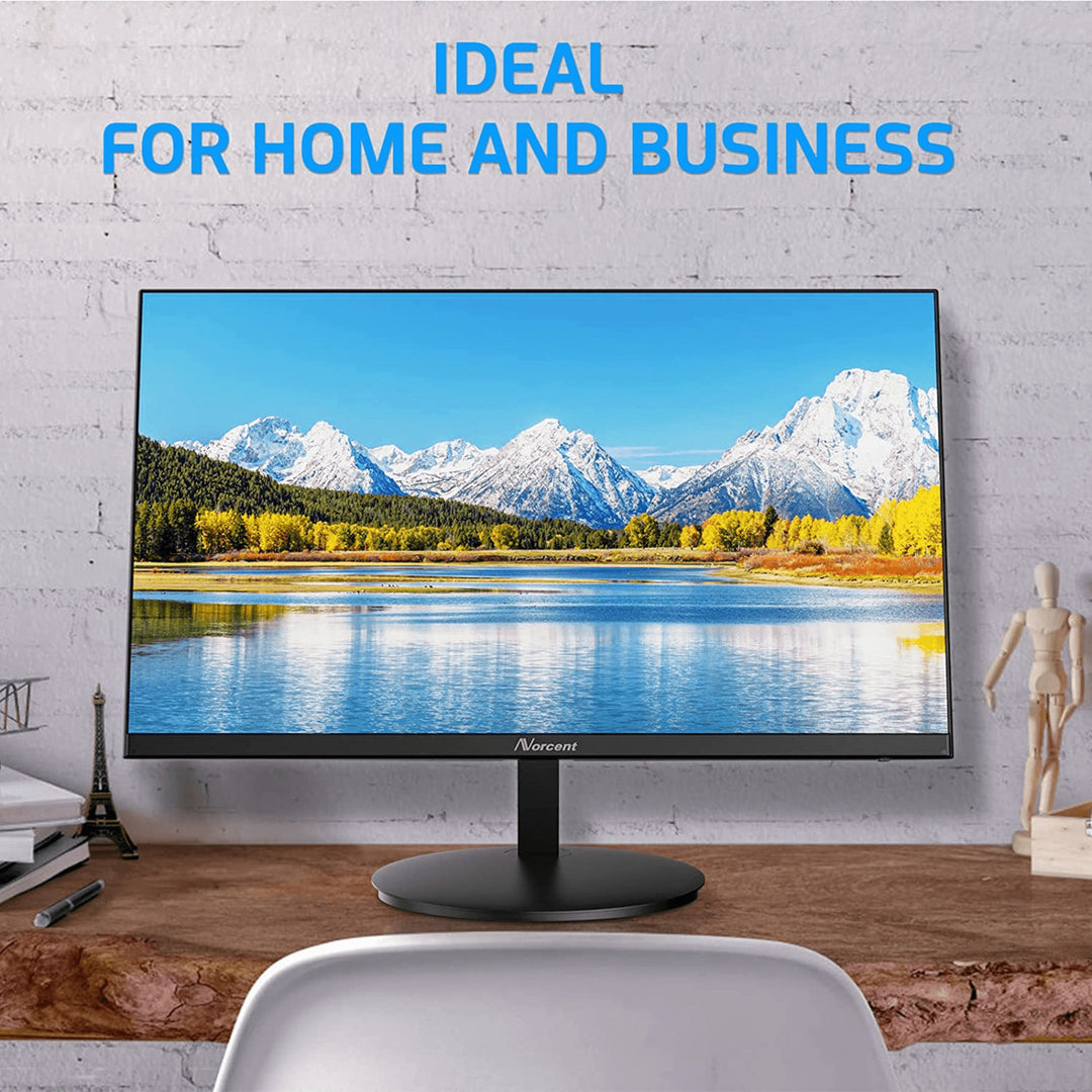 Norcent 24 Inch Frameless Computer Monitor FHD 75HZ VA with Built-In Speakers Image 7