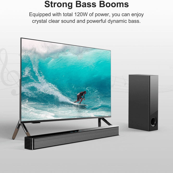 Norcent KB2020 Black Mamba Series 25" 120W Bluetooth Sound Bar with Sub-Woofer Image 4