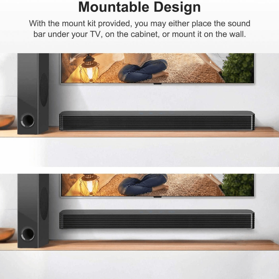 Norcent KB2020 Black Mamba Series 25" 120W Bluetooth Sound Bar with Sub-Woofer Image 8