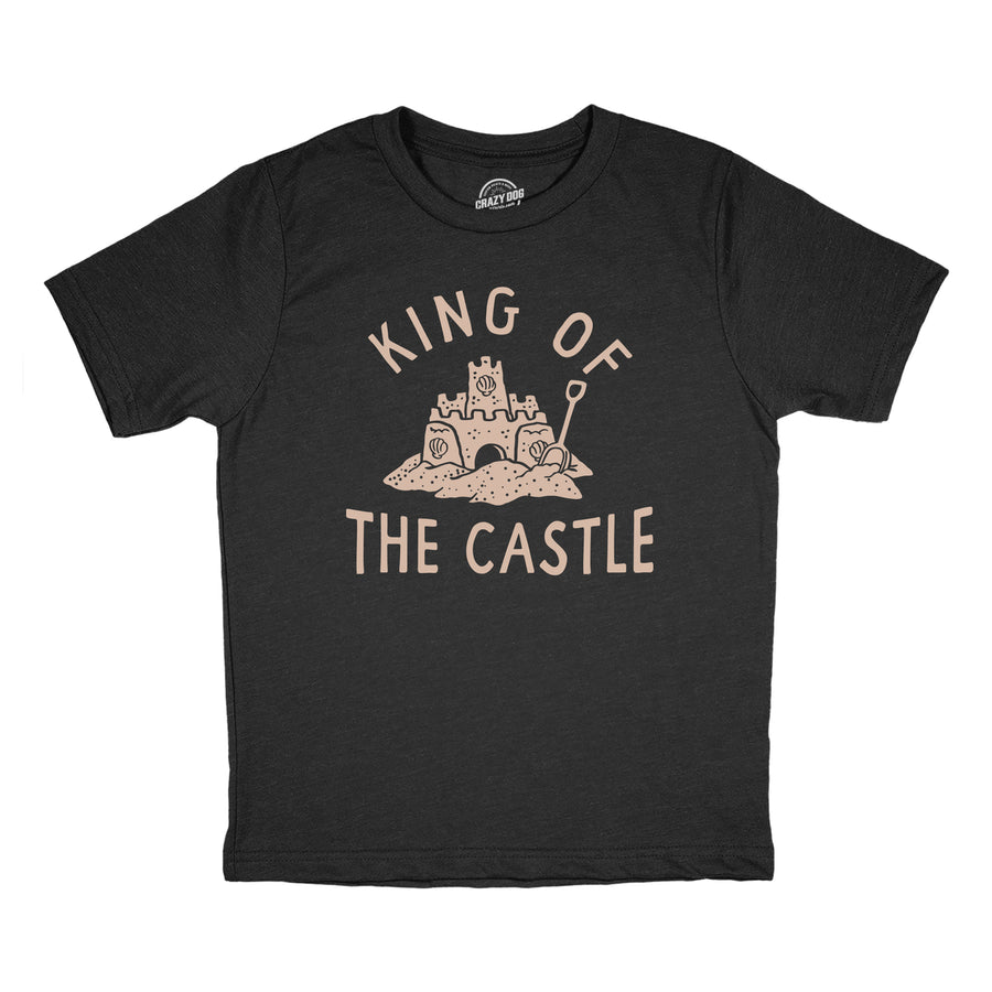 King Of The Castle Youth T Shirt Funny Sand Castle Beach Lovers Tee For Kids Image 1