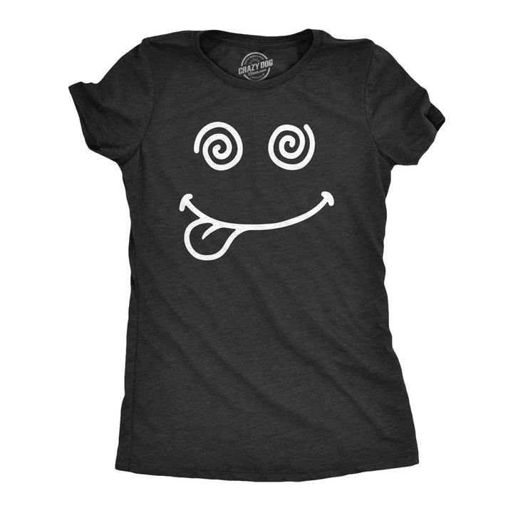 Womens Crazy Smile T Shirt Funny Silly Insane Whacky Smiling Face Tee For Ladies Image 1