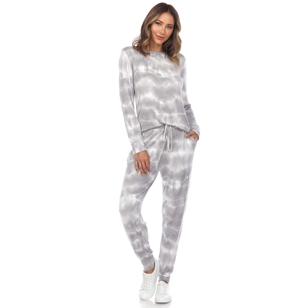 White Mark Womens 2 Piece Lounge Set White Long Sleeve Top and Full Length Pants Image 9