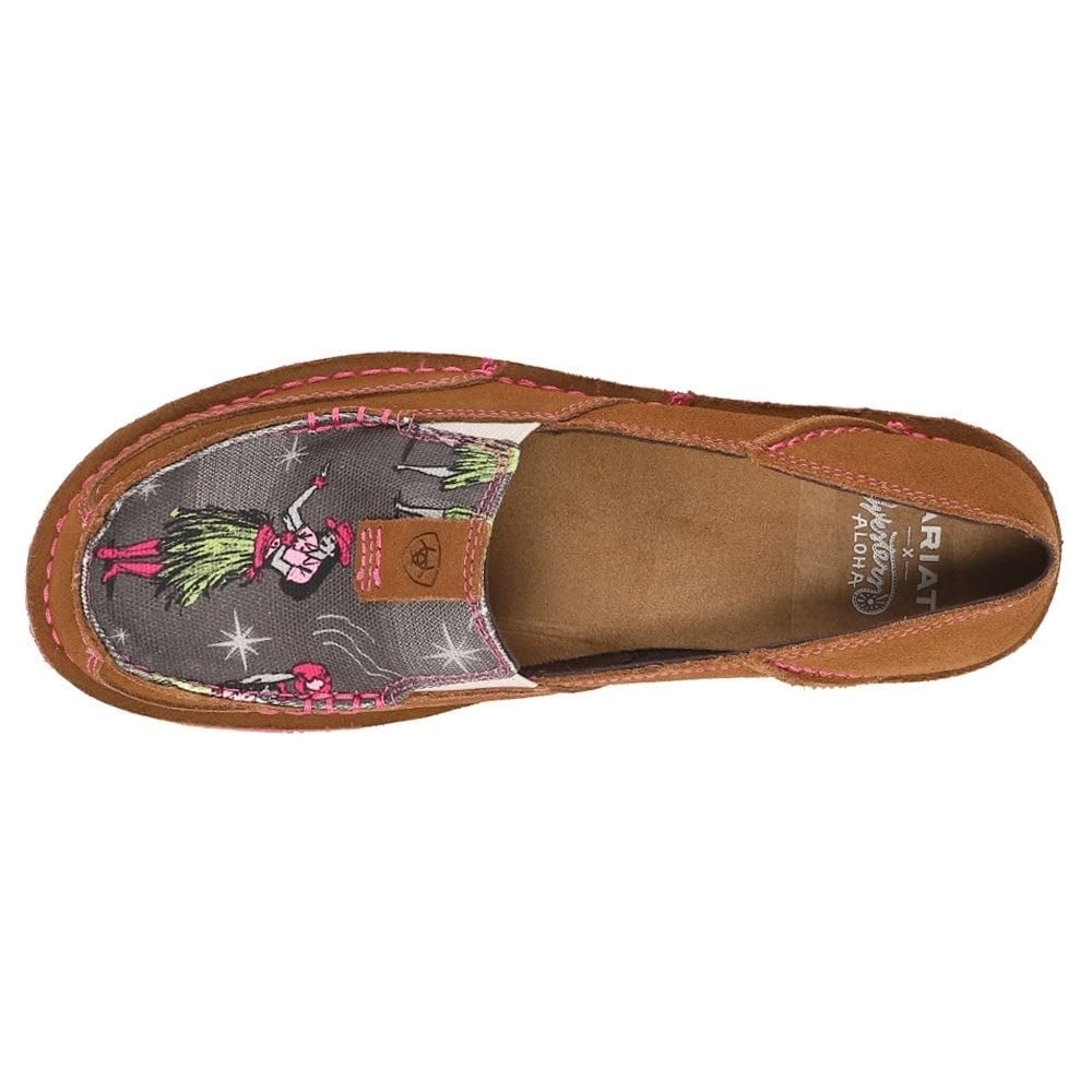 ARIAT Womens Cruiser Aloha Boat Shoe Walnut Lightweight Shock Absorbing Design Image 1