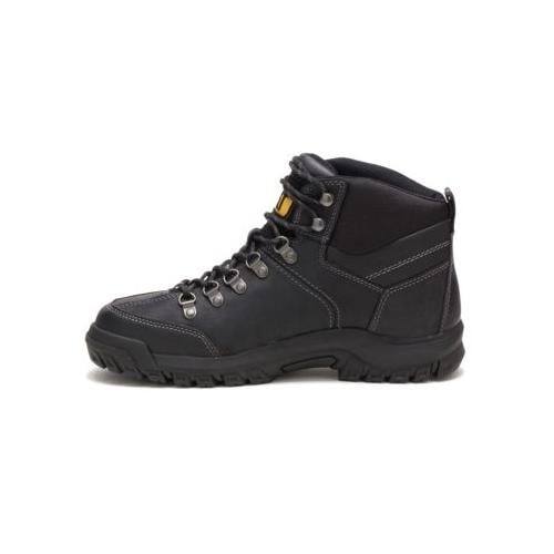 CATERPILLAR WORK Mens Threshold Waterproof Steel Toe Work Boot Black - P90936 BLACK LEATHER Image 3