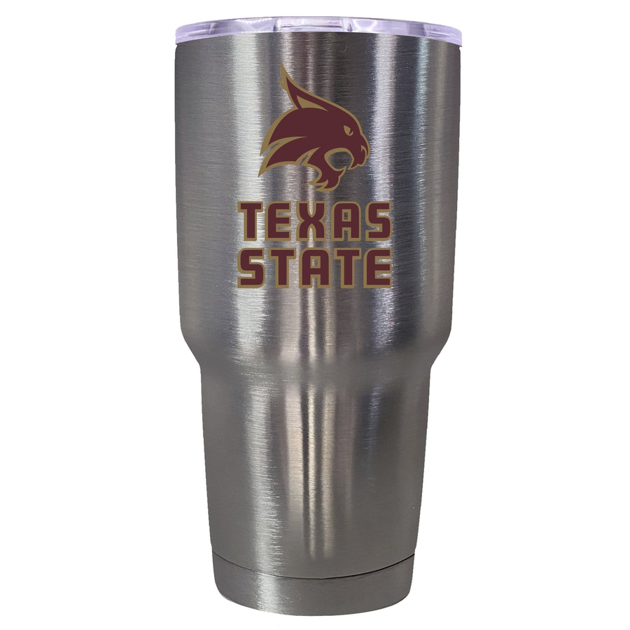 Texas State Bobcats Mascot Logo Tumbler - 24oz Color-Choice Insulated Stainless Steel Mug Image 1