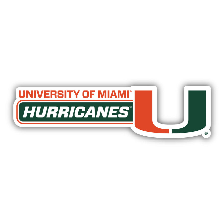 University of Miami Hurricanes 4 Inch Wide Colorful Vinyl Decal Sticker Image 1