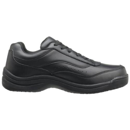SkidBuster Womens Leather Slip Resistant Athletic Shoe Black - S5075 5 WHITE Image 2