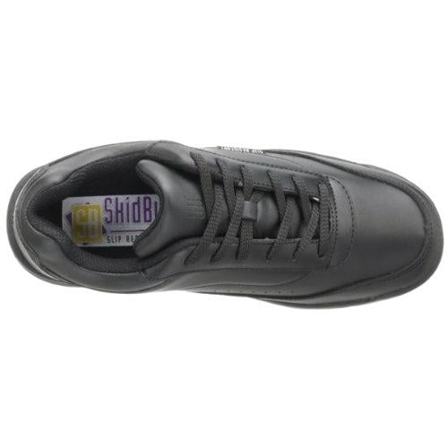 SkidBuster Womens Leather Slip Resistant Athletic Shoe Black - S5075 5 WHITE Image 3