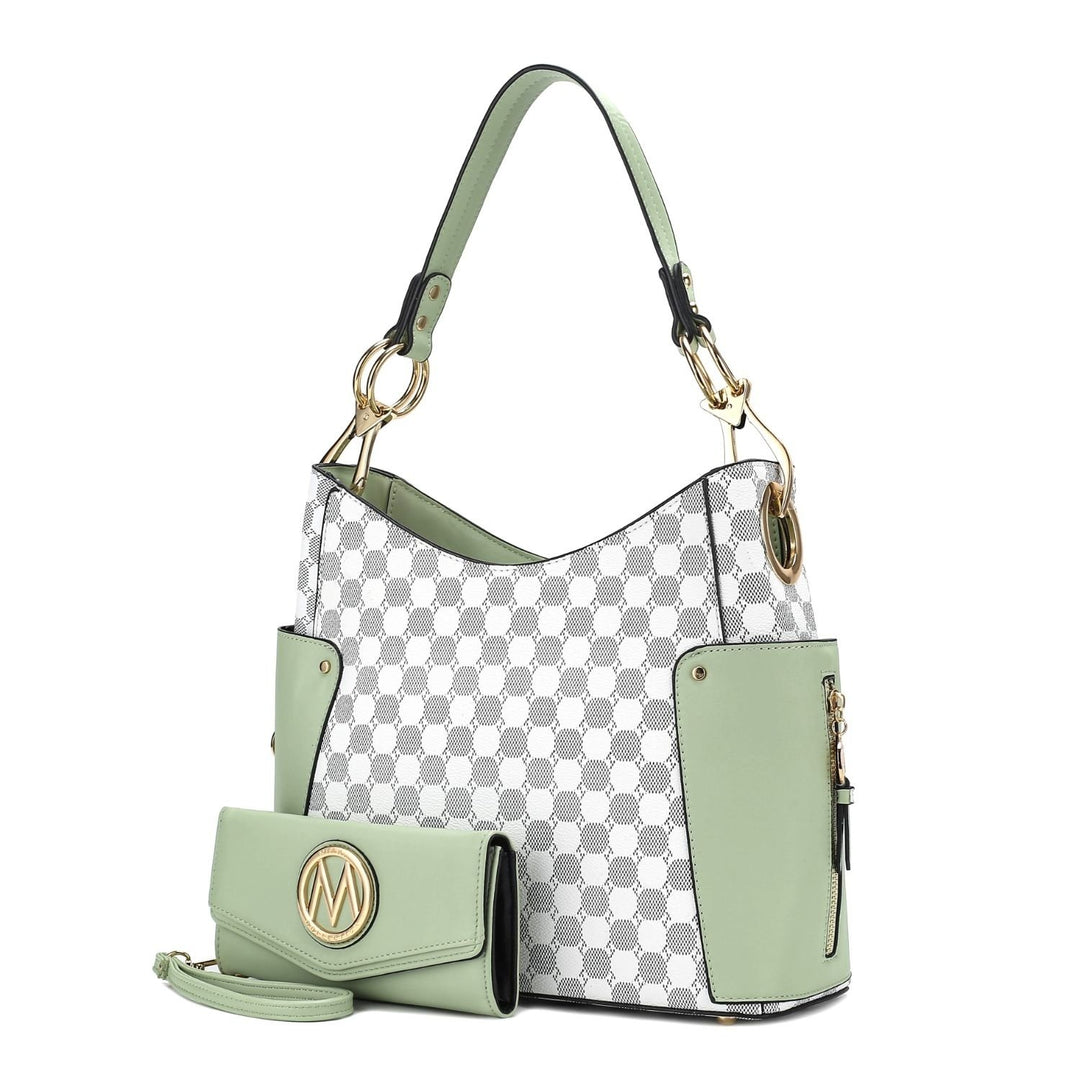 MKF Collection Penelope Circular Print Set Vegan Leather Crossbody Womens Shoulder Bag with wallet 2 pieces set by Mia K Image 7