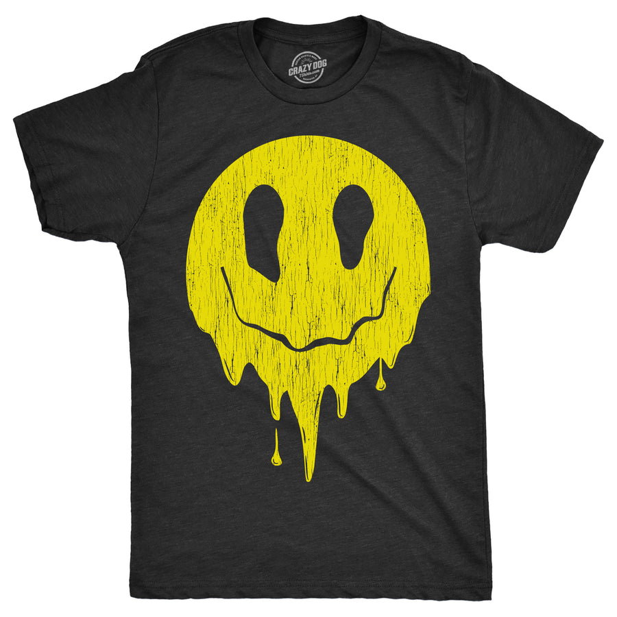 Mens Dripping Smile T Shirt Funny Melting Smiling Face Tee For Guys Image 1