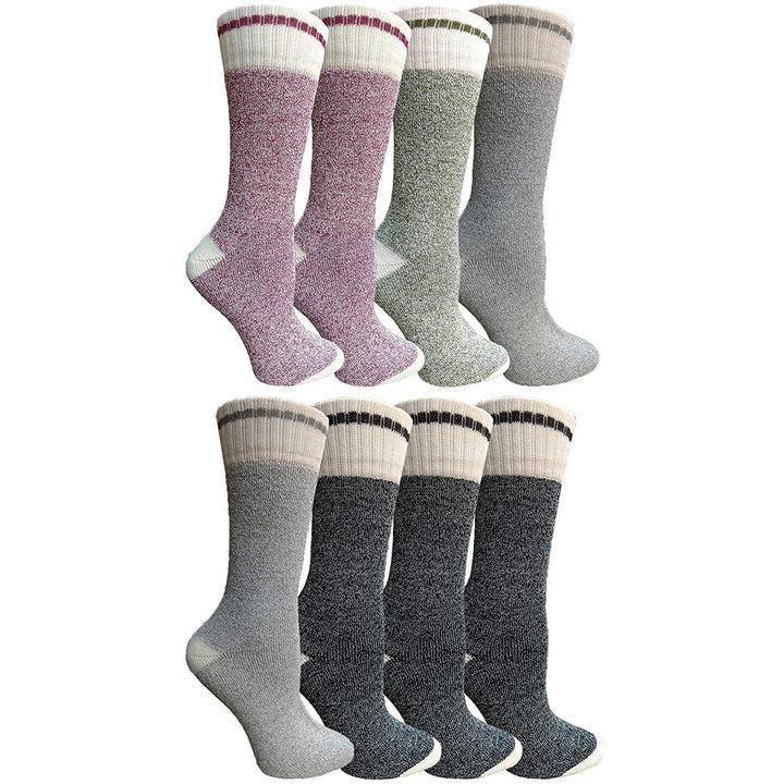 Womens Thermal Tube Socks 8 Pairs Winter Thick Cushioned Warm Terry Socks Image 2