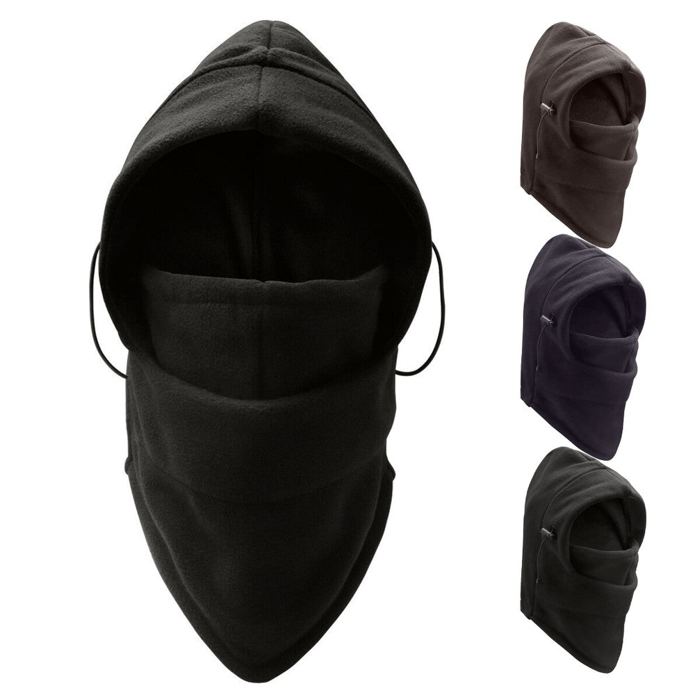 Mens Fleece Lined Windproof Balaclava 3-Pack Thermal Ski Face Mask Black Image 2