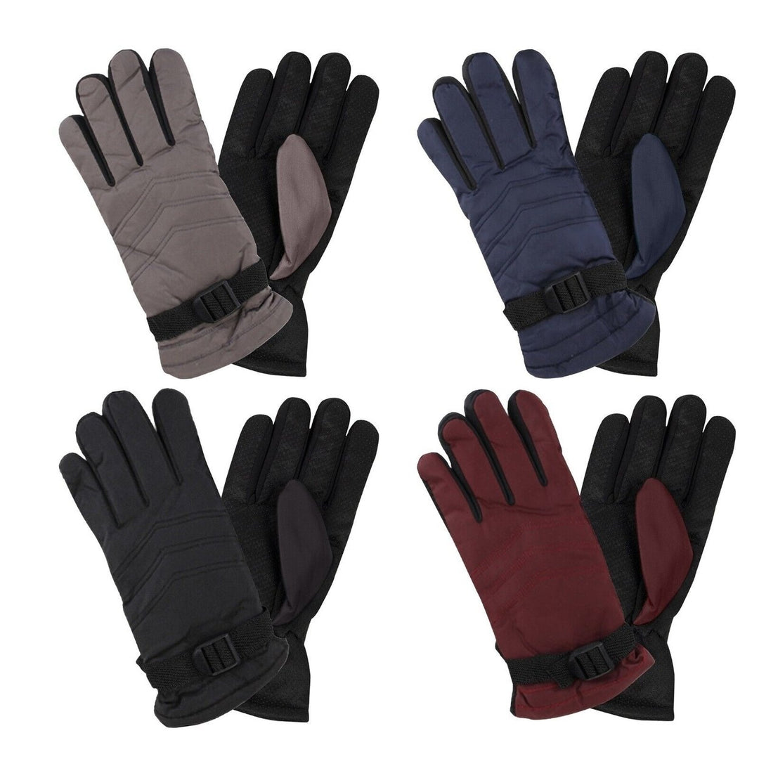 4 Pairs Womens Warm faux Lined Winter Ski Gloves Windproof Adjustable Size Image 1