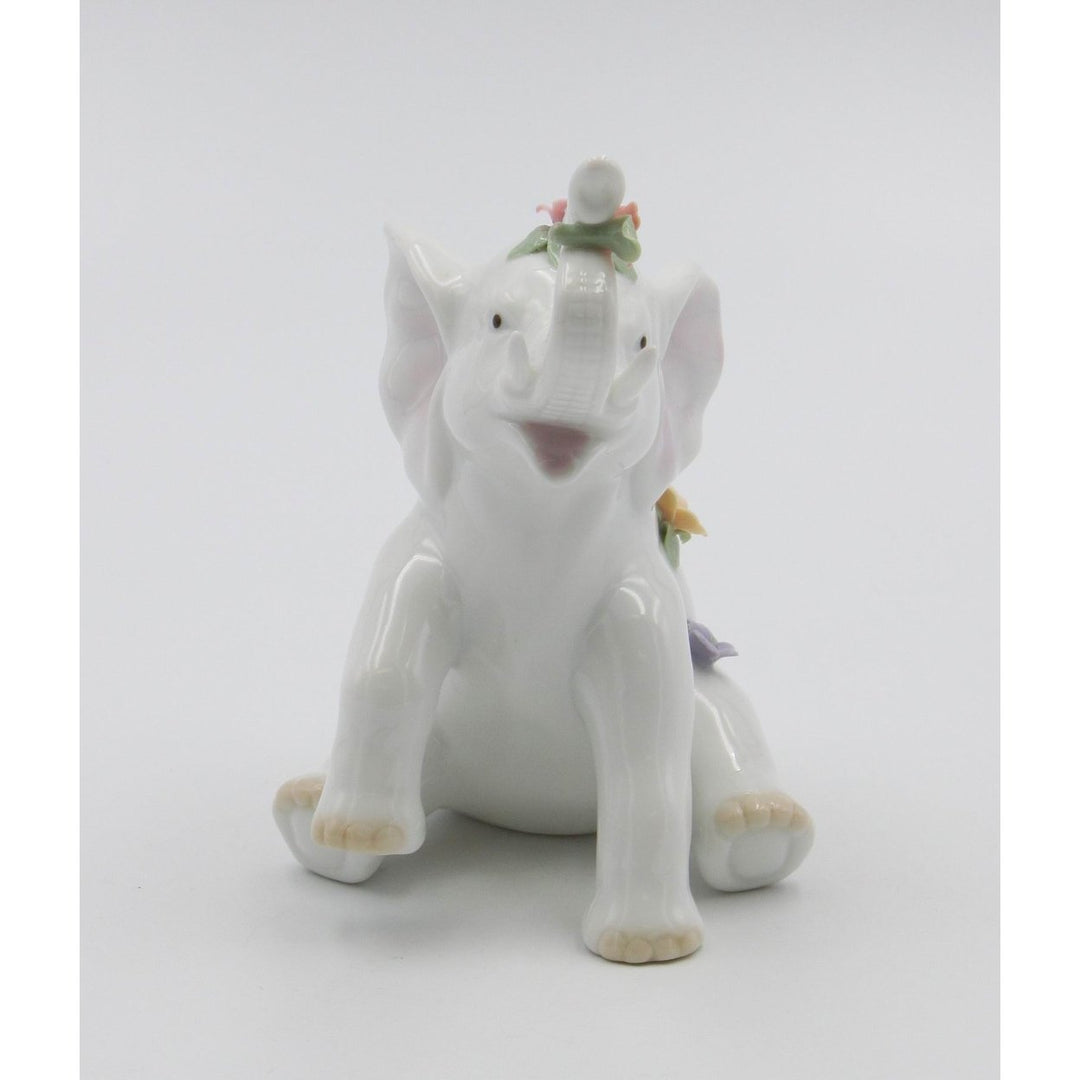 Ceramic Elephant with Flowers FigurineHome DcorBathroom DcorVanity DcorWedding Table Dcor Image 3