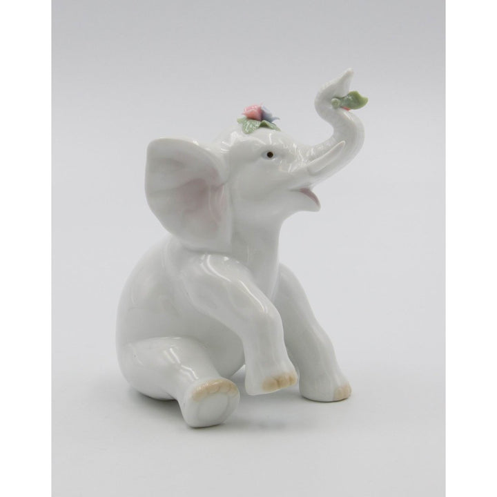 Ceramic Elephant with Flowers FigurineHome DcorBathroom DcorVanity DcorWedding Table Dcor Image 4