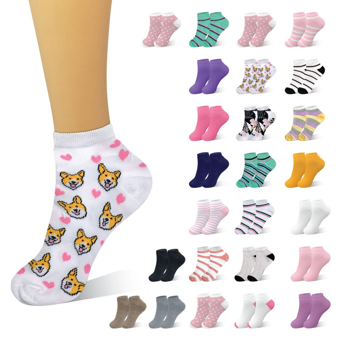 20 Pairs Womens Low Cut No Show Socks Assorted Colors Breathable Comfort Image 1