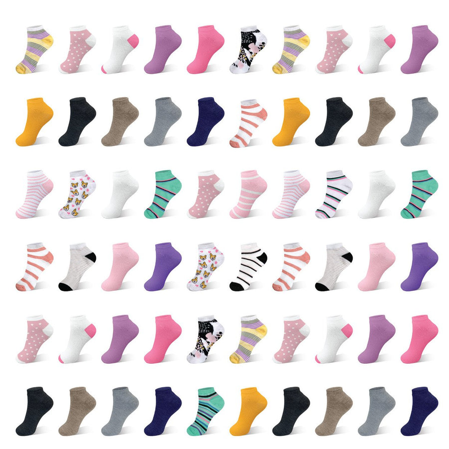 40 Pairs Womens Funky Colorful No Show Low Cut Ankle Socks Size 9-11 Breathable Image 1