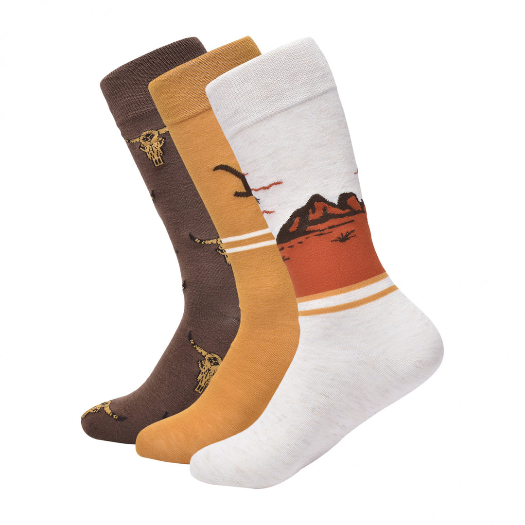 Yellowstone Dutton Ranch Sunset Crew Socks 3-Pair Box Set Image 1